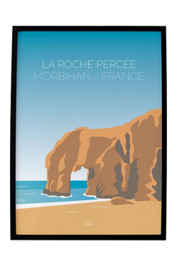 Affiche Quiberon : La roche percée.